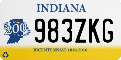 IN license plate 983ZKG