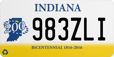 IN license plate 983ZLI