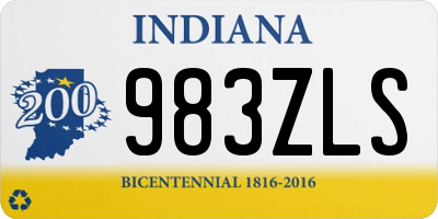 IN license plate 983ZLS