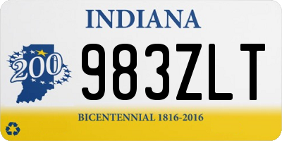 IN license plate 983ZLT