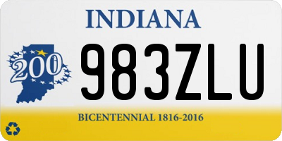 IN license plate 983ZLU