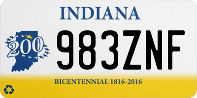 IN license plate 983ZNF