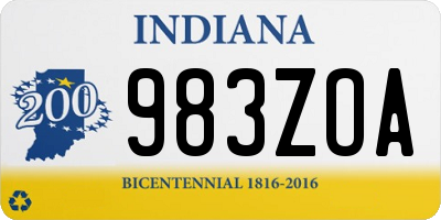 IN license plate 983ZOA