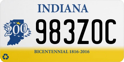 IN license plate 983ZOC