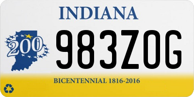 IN license plate 983ZOG