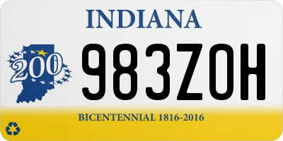 IN license plate 983ZOH