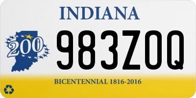 IN license plate 983ZOQ