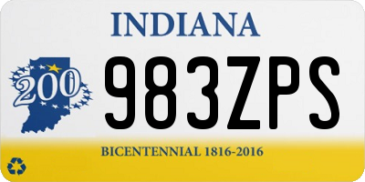 IN license plate 983ZPS