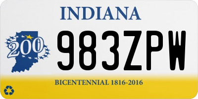 IN license plate 983ZPW