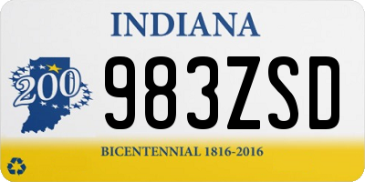 IN license plate 983ZSD