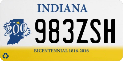 IN license plate 983ZSH