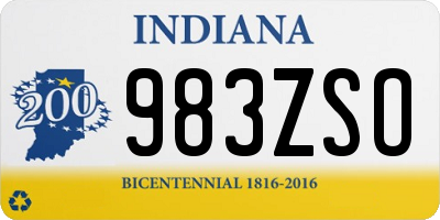 IN license plate 983ZSO