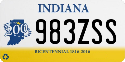 IN license plate 983ZSS