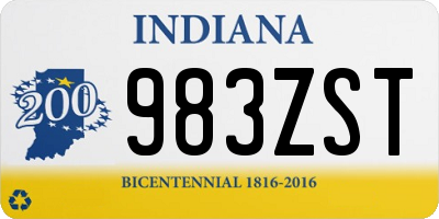 IN license plate 983ZST