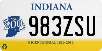 IN license plate 983ZSU