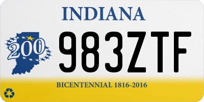 IN license plate 983ZTF