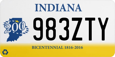 IN license plate 983ZTY