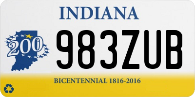 IN license plate 983ZUB