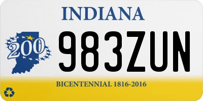 IN license plate 983ZUN