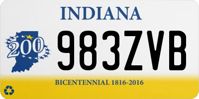 IN license plate 983ZVB