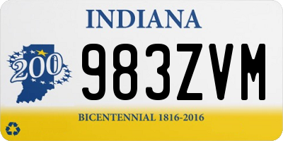 IN license plate 983ZVM