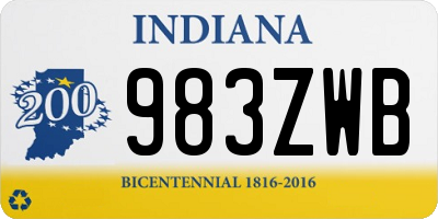 IN license plate 983ZWB