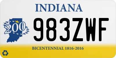 IN license plate 983ZWF