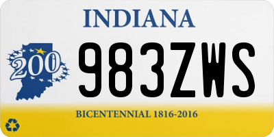 IN license plate 983ZWS