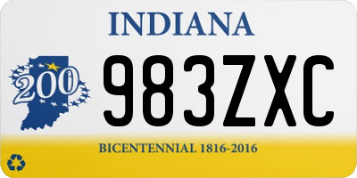 IN license plate 983ZXC