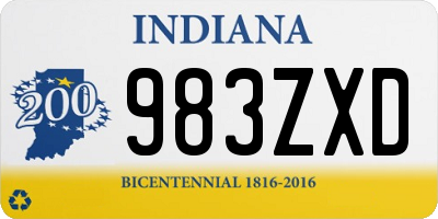 IN license plate 983ZXD