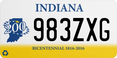 IN license plate 983ZXG