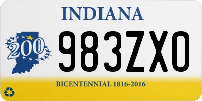 IN license plate 983ZXO