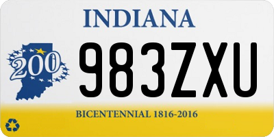 IN license plate 983ZXU