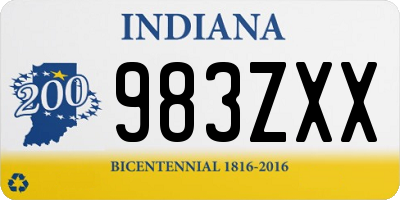 IN license plate 983ZXX