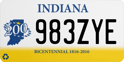 IN license plate 983ZYE