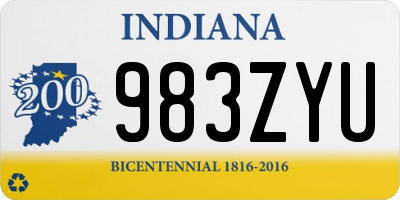 IN license plate 983ZYU