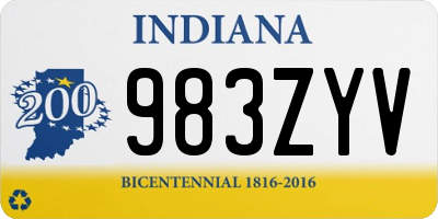 IN license plate 983ZYV