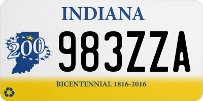 IN license plate 983ZZA