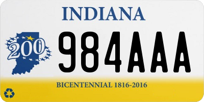 IN license plate 984AAA