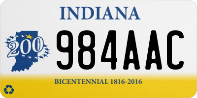 IN license plate 984AAC