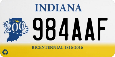 IN license plate 984AAF