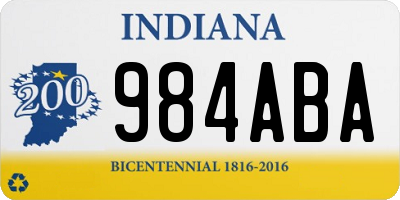 IN license plate 984ABA