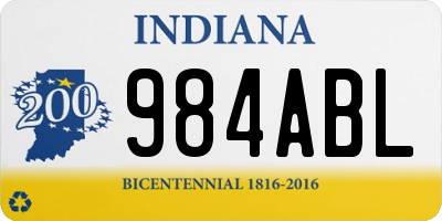 IN license plate 984ABL