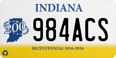IN license plate 984ACS