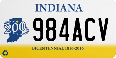 IN license plate 984ACV