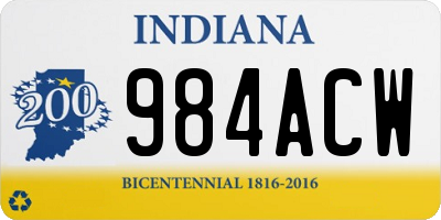 IN license plate 984ACW
