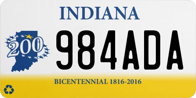 IN license plate 984ADA