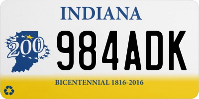 IN license plate 984ADK