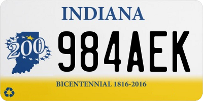 IN license plate 984AEK