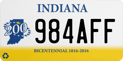 IN license plate 984AFF